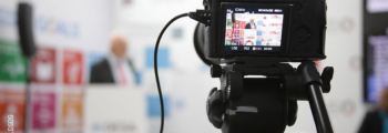 Camera lens at SDG Pavilion, COP27.